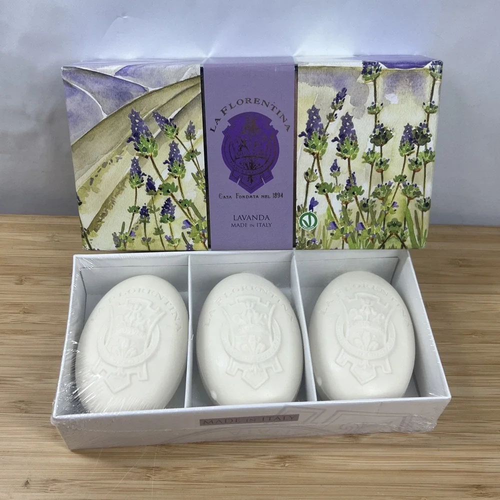 La Florentina ~ Lavender Moisturizing Bar Soap‎ 3 X 5.3 oz Made in Italy NIB
